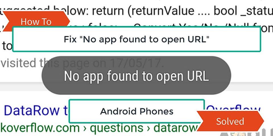 Android Fehler Keine App zum Öffnen der URL gefunden