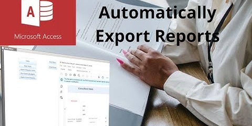 How do i automatically export data from Access to Excel