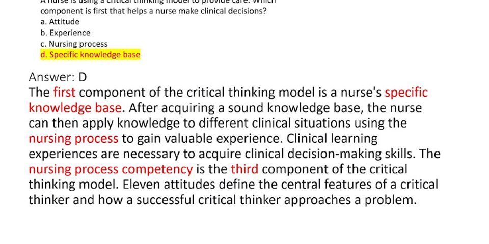 How to answer critical thinking nursing questions