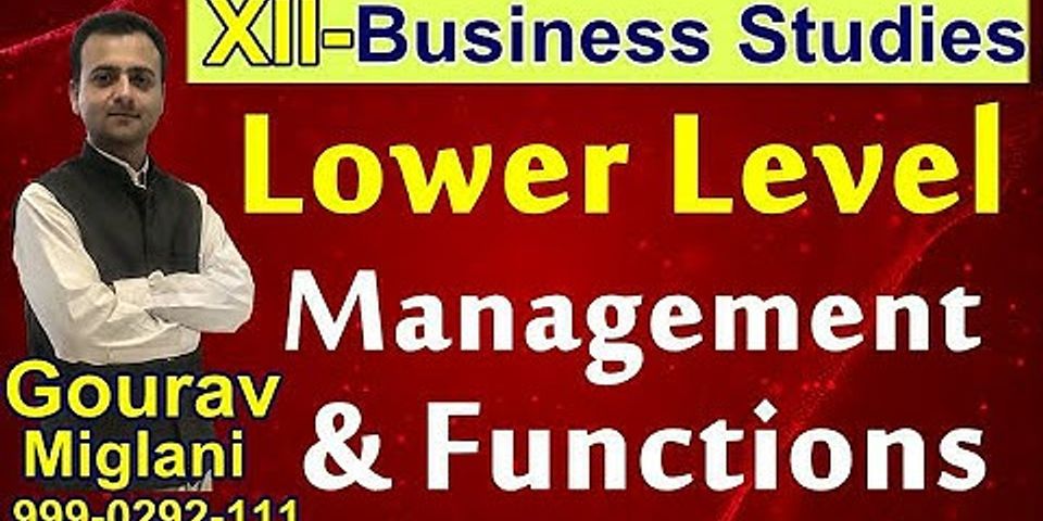 Which is not a function of lower level management?